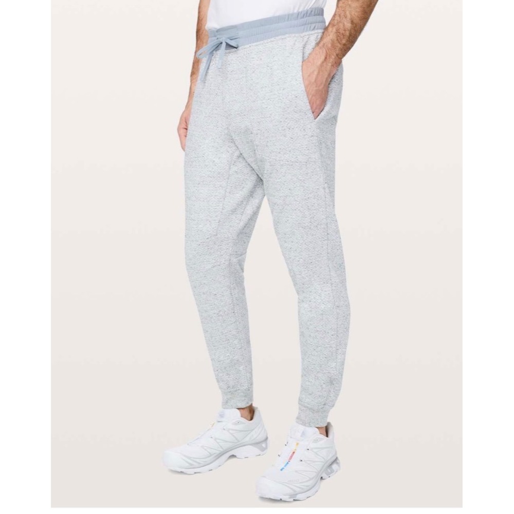 Lululemon At Ease Jogger Heathered Melody Light Grey Black Mens Large LM5642S